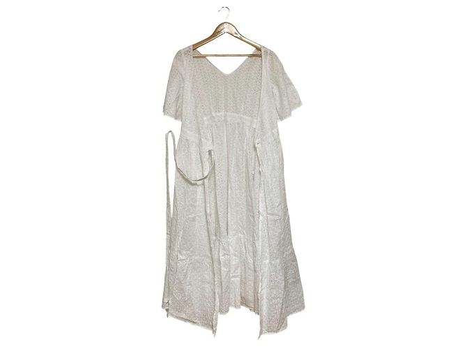 Autre Marque Vestido de encaje de algodón OBLI Blanco - vista 4