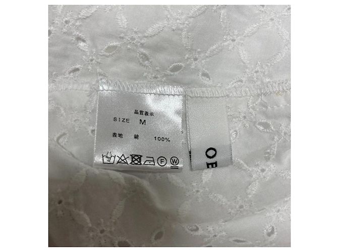 Autre Marque Vestido de encaje de algodón OBLI Blanco - vista 8