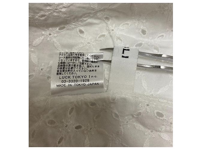 Autre Marque Vestido de encaje de algodón OBLI Blanco - vista 9