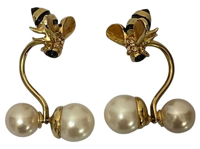 Autre Marque GRANDMATIC Bienen-Perlenohrringe Golden - Ansicht 2