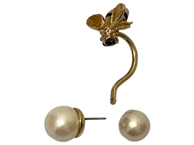 Autre Marque GRANDMATIC Bienen-Perlenohrringe Golden - Ansicht 5