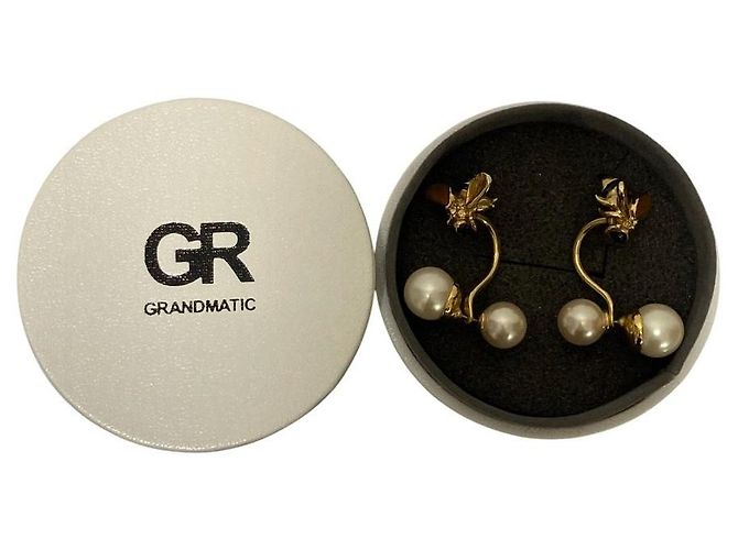Autre Marque GRANDMATIC Bienen-Perlenohrringe Golden - Ansicht 6