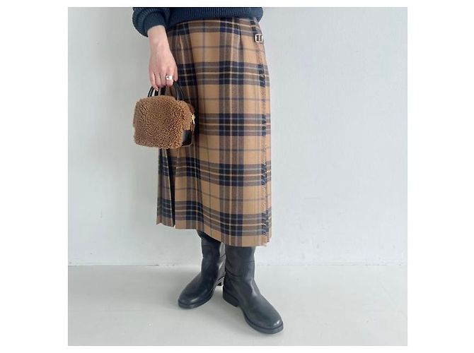 Autre Marque Falda de lana O'NEIL of DUBLIN CLASSIC REGLAR Beige Camello - vista 3