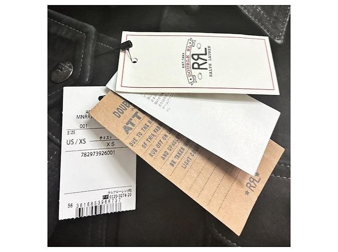 Ralph Lauren Chaqueta de cuero Roughout RRL Negro - vista 4