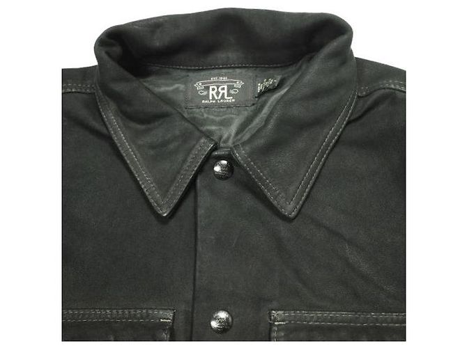 Ralph Lauren Chaqueta de cuero Roughout RRL Negro - vista 5