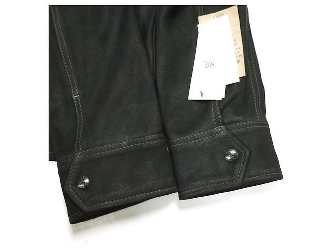 Ralph Lauren Chaqueta de cuero Roughout RRL Negro - vista 6