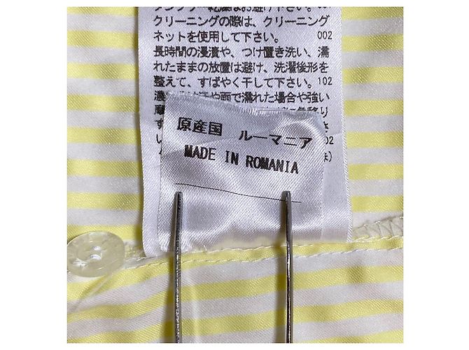 Autre Marque Camisa de manga curta com riscas e folhos NARACAMICIE Branco Amarelo - vista 7