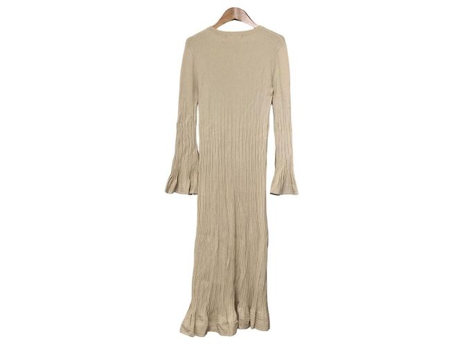 Autre Marque CASA FLINE Rippstrick-Kleid Beige - Ansicht 3