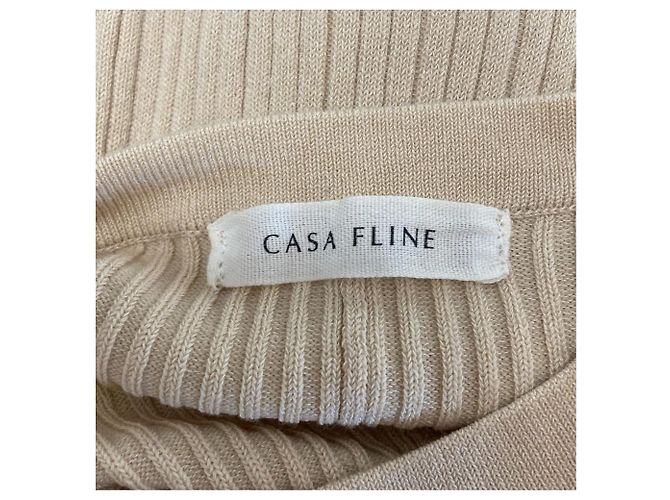 Autre Marque CASA FLINE Rippstrick-Kleid Beige - Ansicht 4