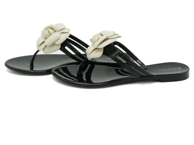 Sandalias de dedo Chanel Camellia Negro - vista 2