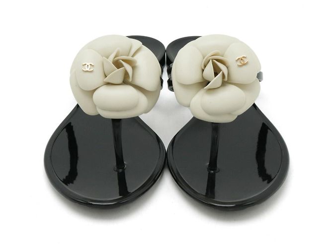 Sandalias de dedo Chanel Camellia Negro - vista 4