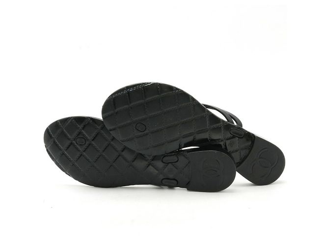 Sandalias de dedo Chanel Camellia Negro - vista 5