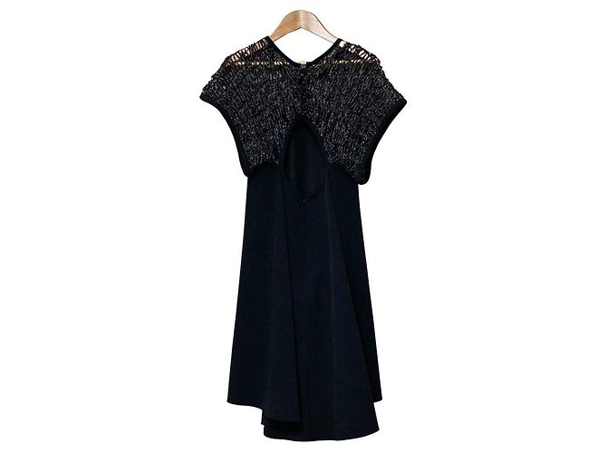 Autre Marque Vestido Milly de crochet negro - vista 3
