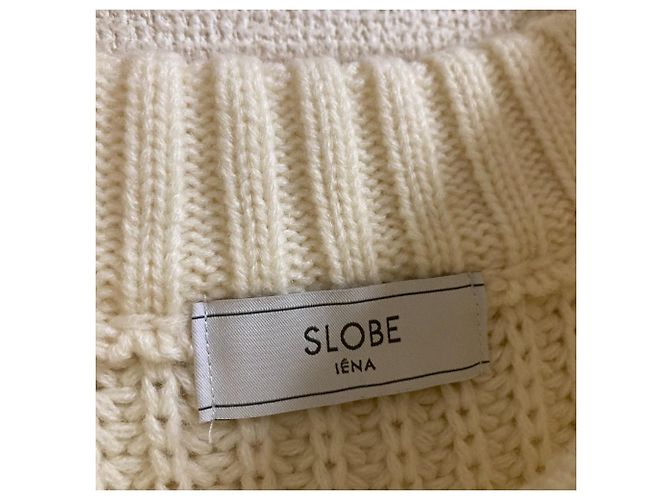Autre Marque SLOBE IENA Cropped-Pullover aus Strick mit Fransen Weiß - Ansicht 4