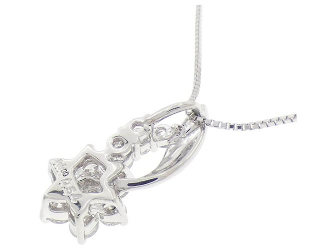 Autre Marque Collana Pt900 Fiore Diamante Argento - vista 4