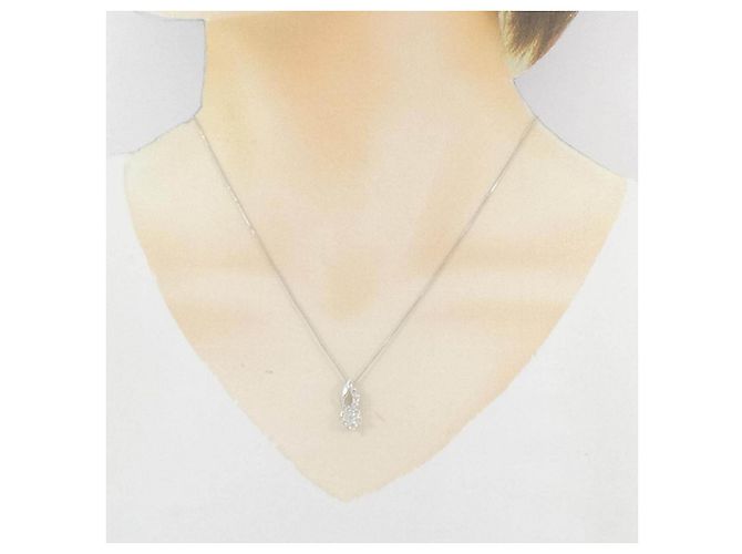 Autre Marque Collana Pt900 Fiore Diamante Argento - vista 6