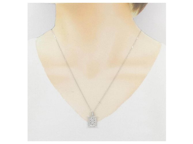 Autre Marque Platin 950 Diamantenhalskette Silber - Ansicht 6