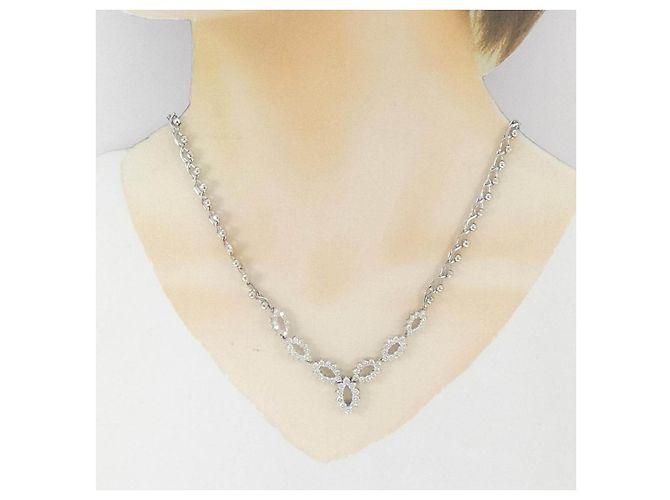 Autre Marque Collar de diamantes PT900 PT850 Plata - vista 6