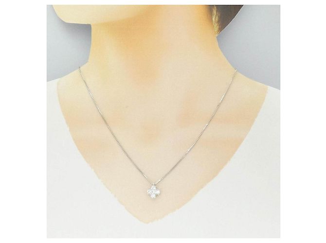 Autre Marque Collar de platino y diamantes Plata - vista 6