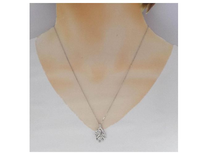 Autre Marque Diamantenhalskette Pt900 Pt850 Silber - Ansicht 6