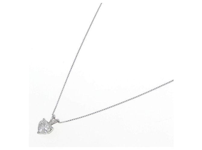 Autre Marque Collana con Diamante a Cuore Pt900 Pt850 Argento - vista 2