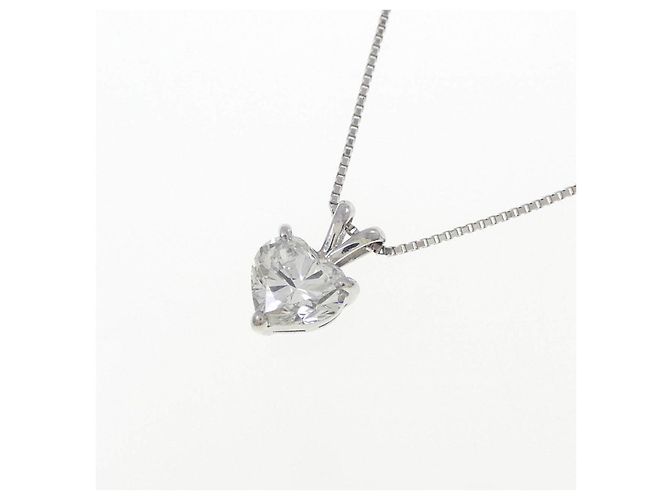 Autre Marque Collana con Diamante a Cuore Pt900 Pt850 Argento - vista 3