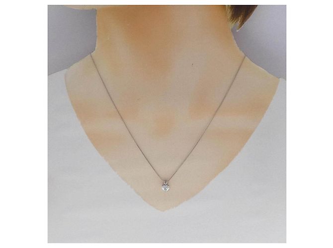 Autre Marque Collana con Diamante a Cuore Pt900 Pt850 Argento - vista 6