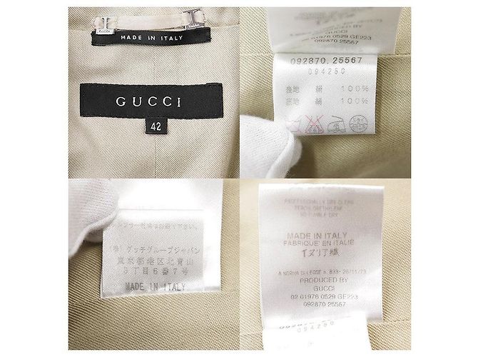 Chaqueta entallada Gucci de sarga de seda de alta densidad Beige - vista 10