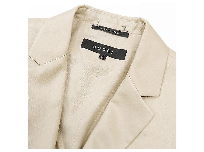 Chaqueta entallada Gucci de sarga de seda de alta densidad Beige - vista 11