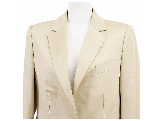 Chaqueta entallada Gucci de sarga de seda de alta densidad Beige - vista 2