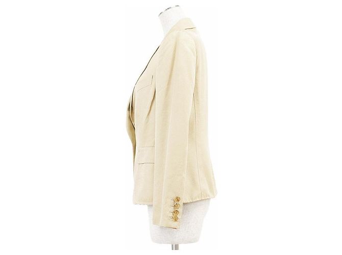 Chaqueta entallada Gucci de sarga de seda de alta densidad Beige - vista 5