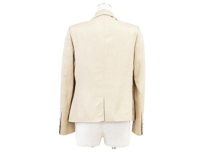 Chaqueta entallada Gucci de sarga de seda de alta densidad Beige - vista 6