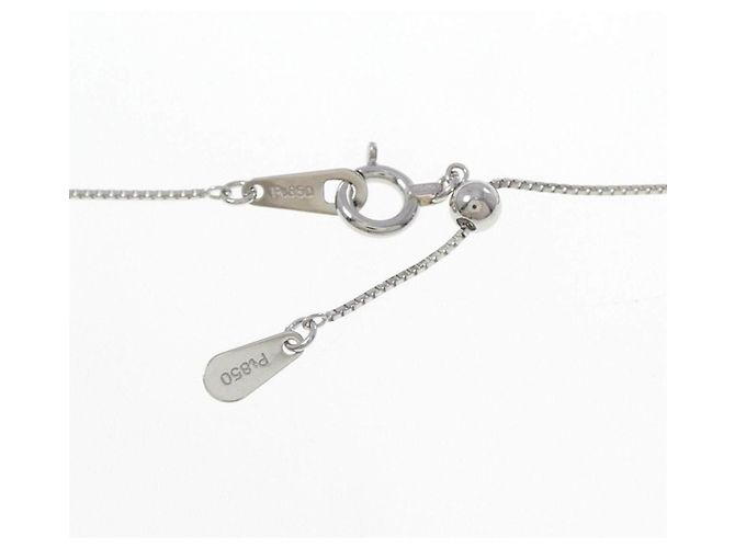 Autre Marque Platin-Diamant-Halskette Silber - Ansicht 5