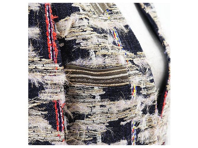 Autre Marque Chaqueta sin cuello de tweed metalizado HIROKO KOSHINO Dorado - vista 12