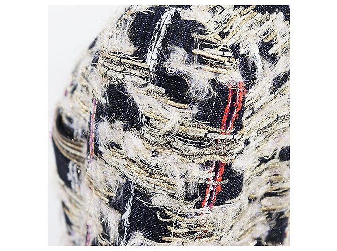 Autre Marque Chaqueta sin cuello de tweed metalizado HIROKO KOSHINO Dorado - vista 13