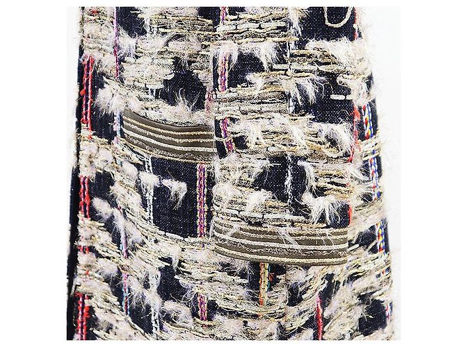 Autre Marque Chaqueta sin cuello de tweed metalizado HIROKO KOSHINO Dorado - vista 14