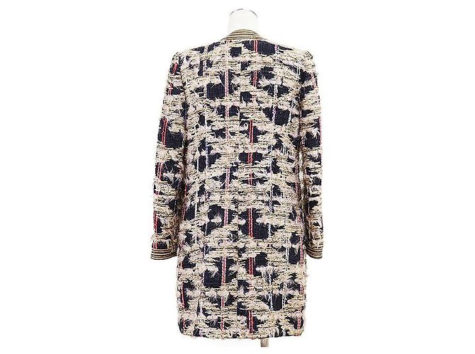 Autre Marque Chaqueta sin cuello de tweed metalizado HIROKO KOSHINO Dorado - vista 8