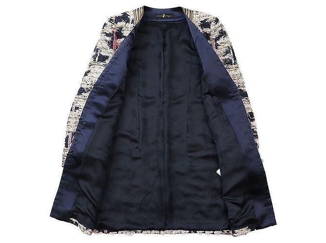 Autre Marque Chaqueta sin cuello de tweed metalizado HIROKO KOSHINO Dorado - vista 9
