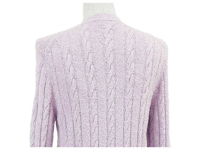 Cárdigan de punto Bouclé Chanel Blanco Púrpura - vista 15