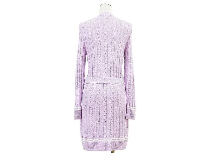 Cárdigan de punto Bouclé Chanel Blanco Púrpura - vista 6