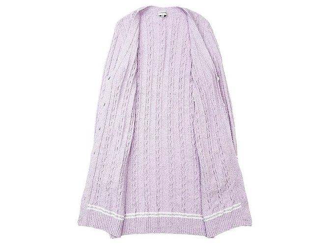 Cárdigan de punto Bouclé Chanel Blanco Púrpura - vista 7