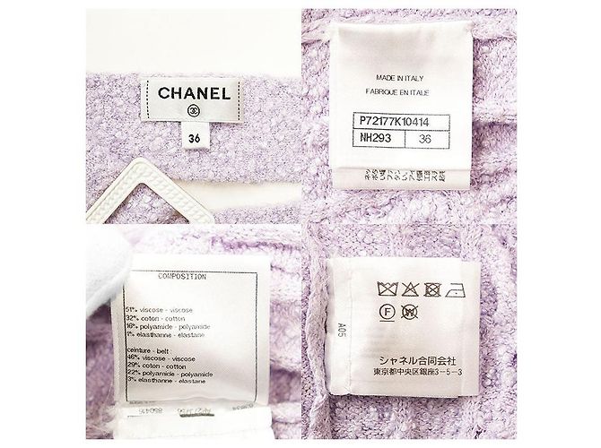 Cárdigan de punto Bouclé Chanel Blanco Púrpura - vista 8