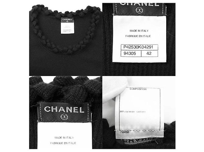 Chanel P42530 Kaschmir Strick-Top Schwarz - Ansicht 10