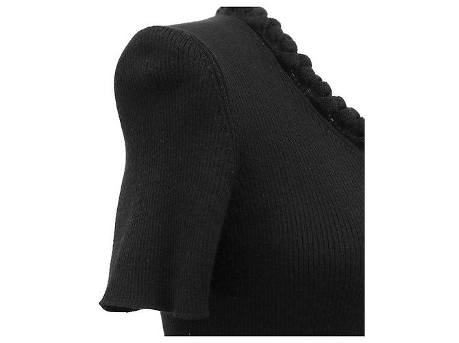 Chanel P42530 Kaschmir Strick-Top Schwarz - Ansicht 6
