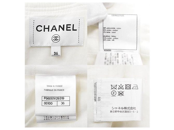 Chanel Coco Cuba Tweed-Kleid Weiß Aus weiß - Ansicht 10
