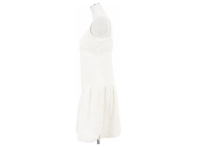 Chanel Coco Cuba Tweed-Kleid Weiß Aus weiß - Ansicht 11