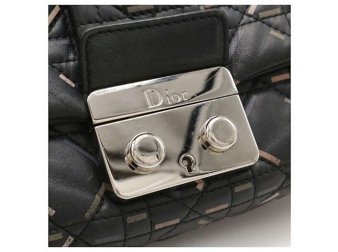 Autre Marque Borsa a tracolla in pelle New Lock Christian Dior Nero Multicolore - vista 6