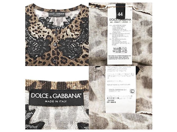 Dolce & Gabbana Cárdigan de punto de lana y algodón Dolce&Gabbana Castaño Negro - vista 10