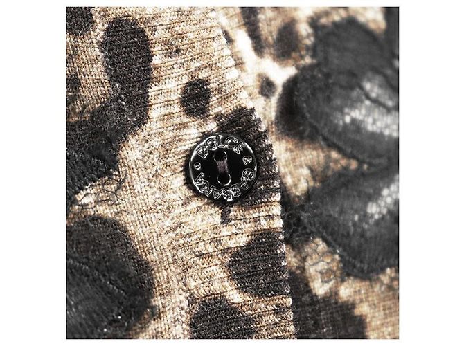 Dolce & Gabbana Cárdigan de punto de lana y algodón Dolce&Gabbana Castaño Negro - vista 3