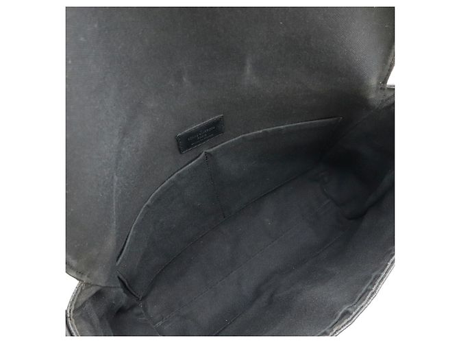 Bolsa de Ombro Louis Vuitton Messenger PM Damier Graphite Preto Cinza - vista 7